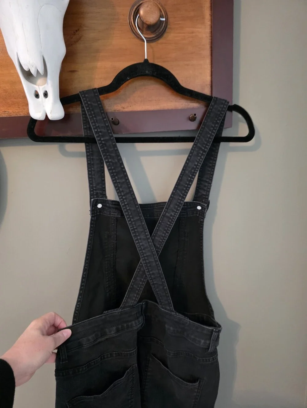 Free People Black Bib Overalls Size 29